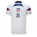 Förenta staterna Timothy Weah #21 Hemma matchtröja VM 2022 Kortärmad Billigt